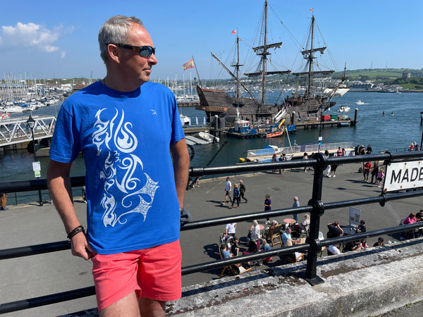 Sailing T Shirt with stylised Maori Graphics