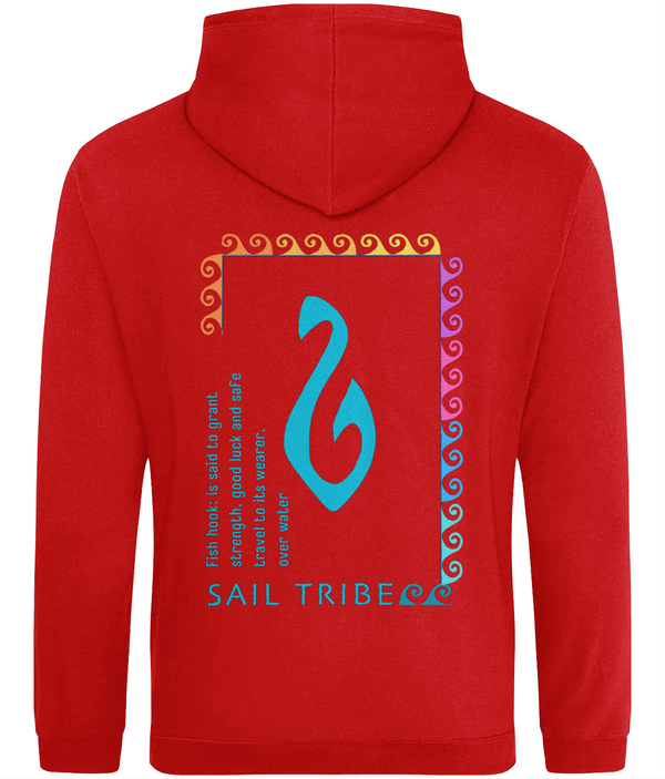 Sailing Hoodie - Fish hook Graphics -Fire Red