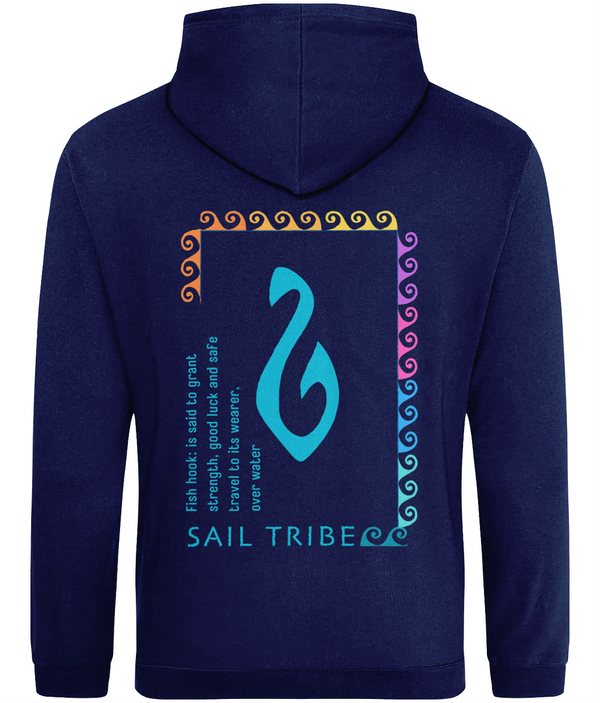 Sailing Hoodie - Fish hook Graphics -Oxford Blue