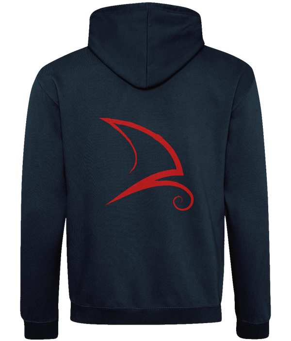 Sailing Clothing - Sailing Hoodie with Red inner hood Back view