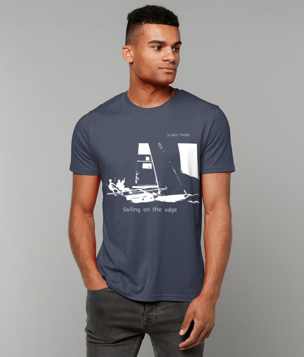 Sailing T Shirt Skiff on the edge graphics