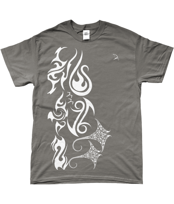 Sailing T Shirt with Maori Graphics - Charcoal