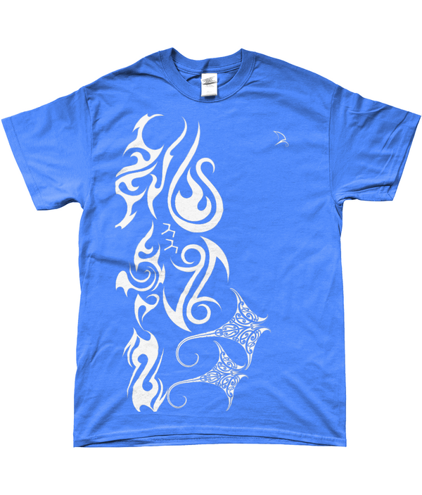 Sailing T Shirt with Maori Graphics - Heather Blue