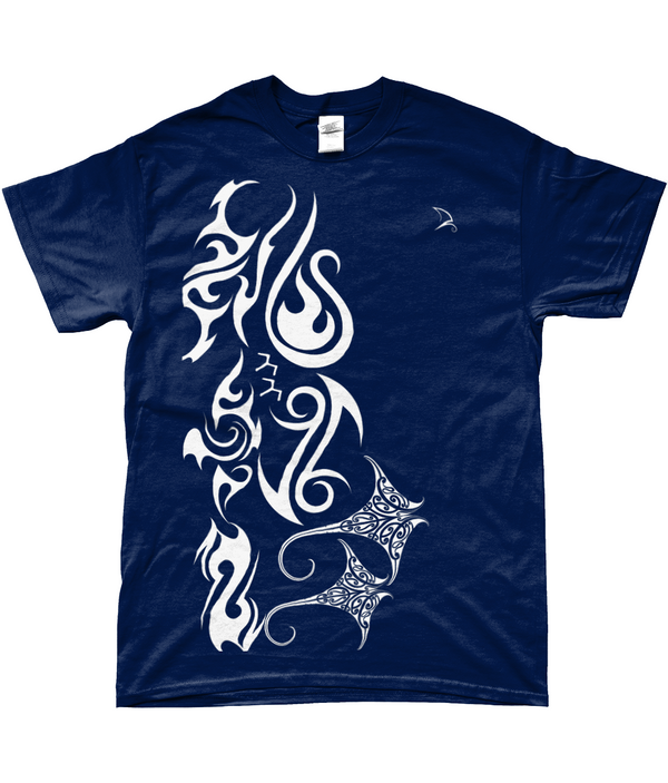Sailing T Shirt with Maori Graphics - Navy