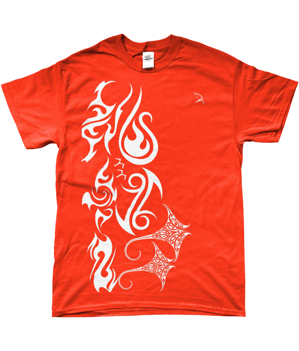 Sailing t Shirt with Maori Graphics - Orange