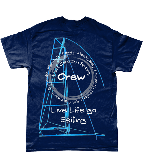West Country Sailing T Shirt Unique Design - Navy