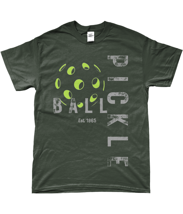 T-Shirt with Pickleball Graphics - Rustic Font