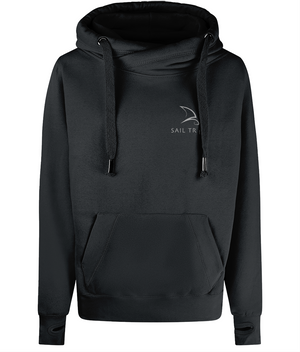 Black Sailing Hoodie - Cross over Neck