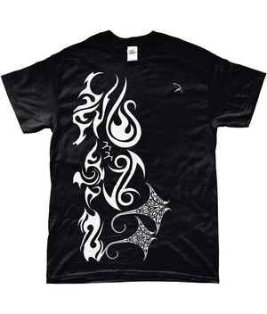 Sailing T Shirt with Maori Graphics - Black 