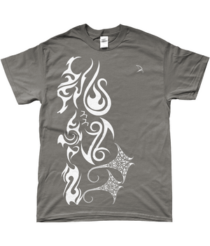Sailing T Shirt with Maori Graphics - Charcoal 